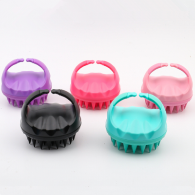 Manual Silicone Rubber Head Hair Shampoo Scalp Massager Brush